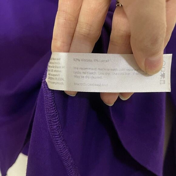 EILEEN FISHER purple pullover split hem knit long sleeve top size Small - Picture 4 of 5